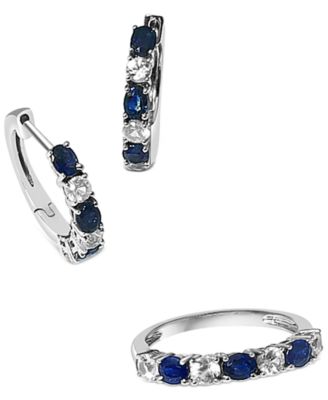 EFFY&reg; Blue & White Sapphire (1-1/10 ct. t.w.) Band in 14k White Gold. (Also available in Emerald and Ruby)