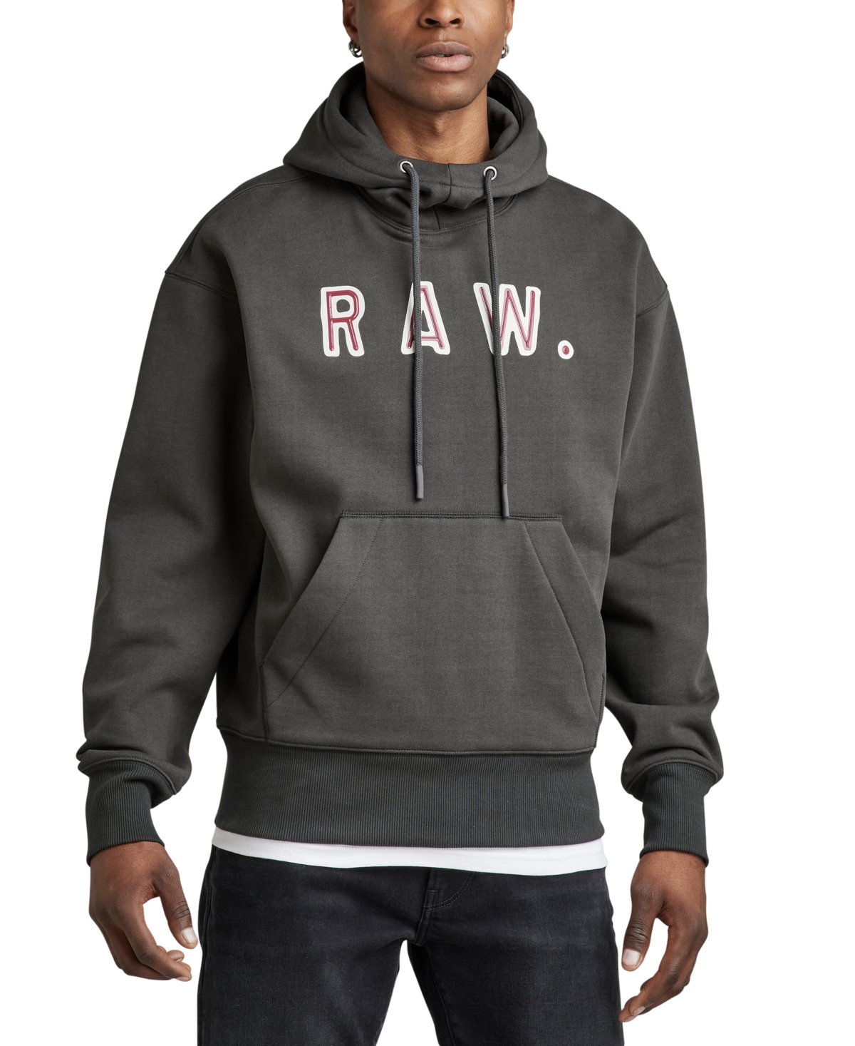 G-star Raw Men's Vulcanic Raw Loose Fit Graphic Hoodie In Gray