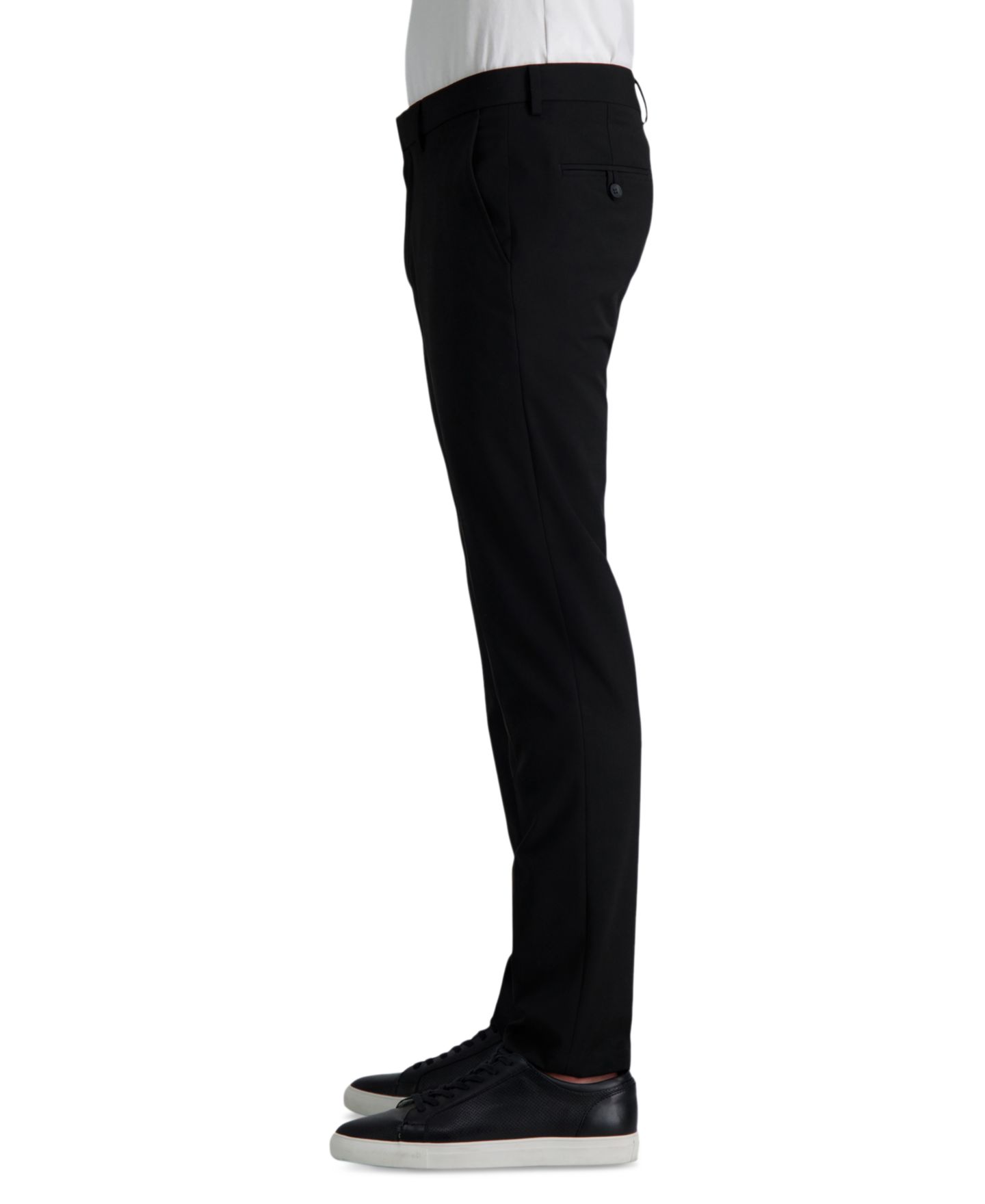 Мужские брюки Haggar JMH 4 Way Stretch Slim Fit Flat Front Suit Pant, цвет: Чёрный — фото 3