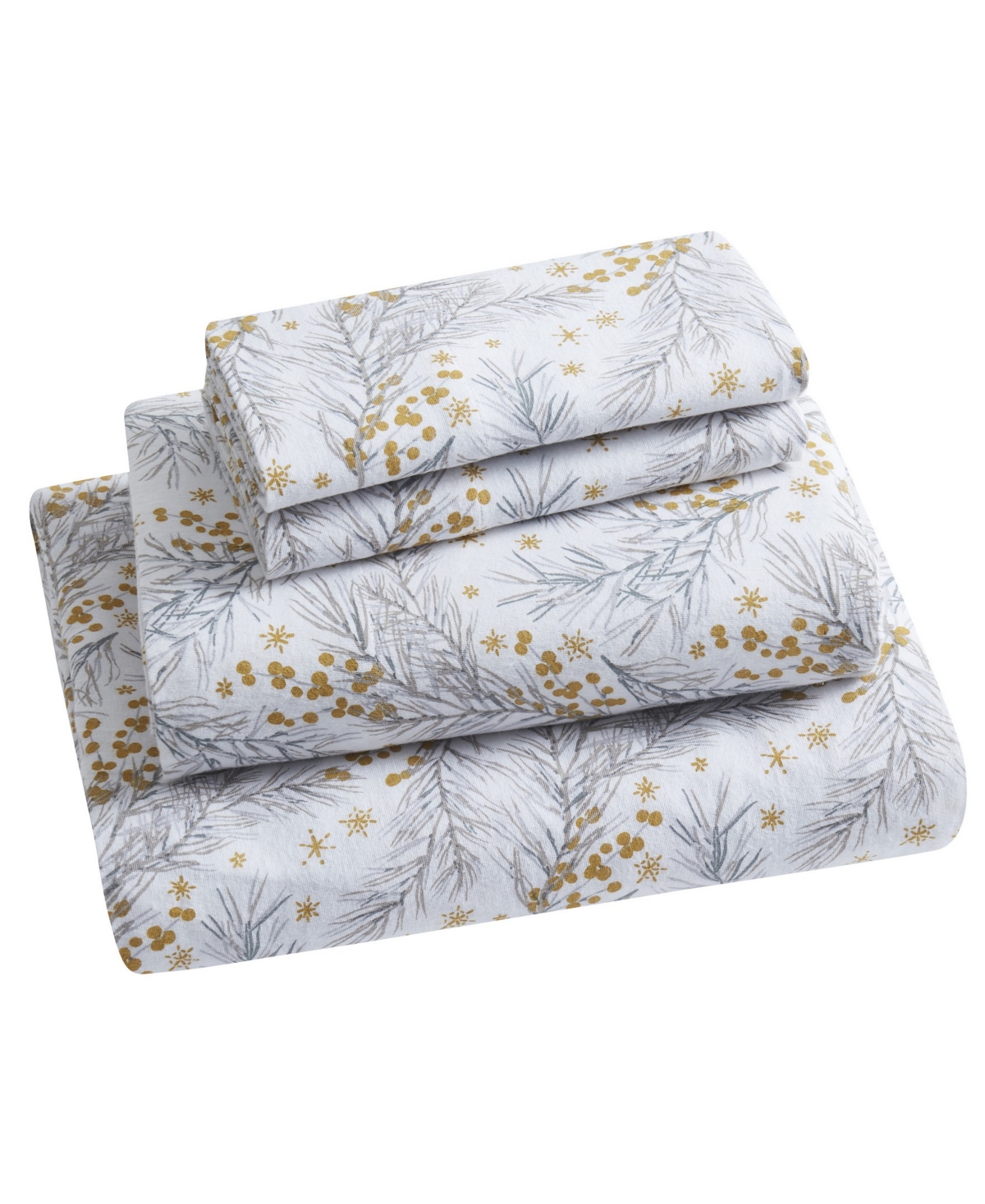 Tahari Home Pine 100% Cotton Flannel 4-pc. Sheet Set, Full In Gold