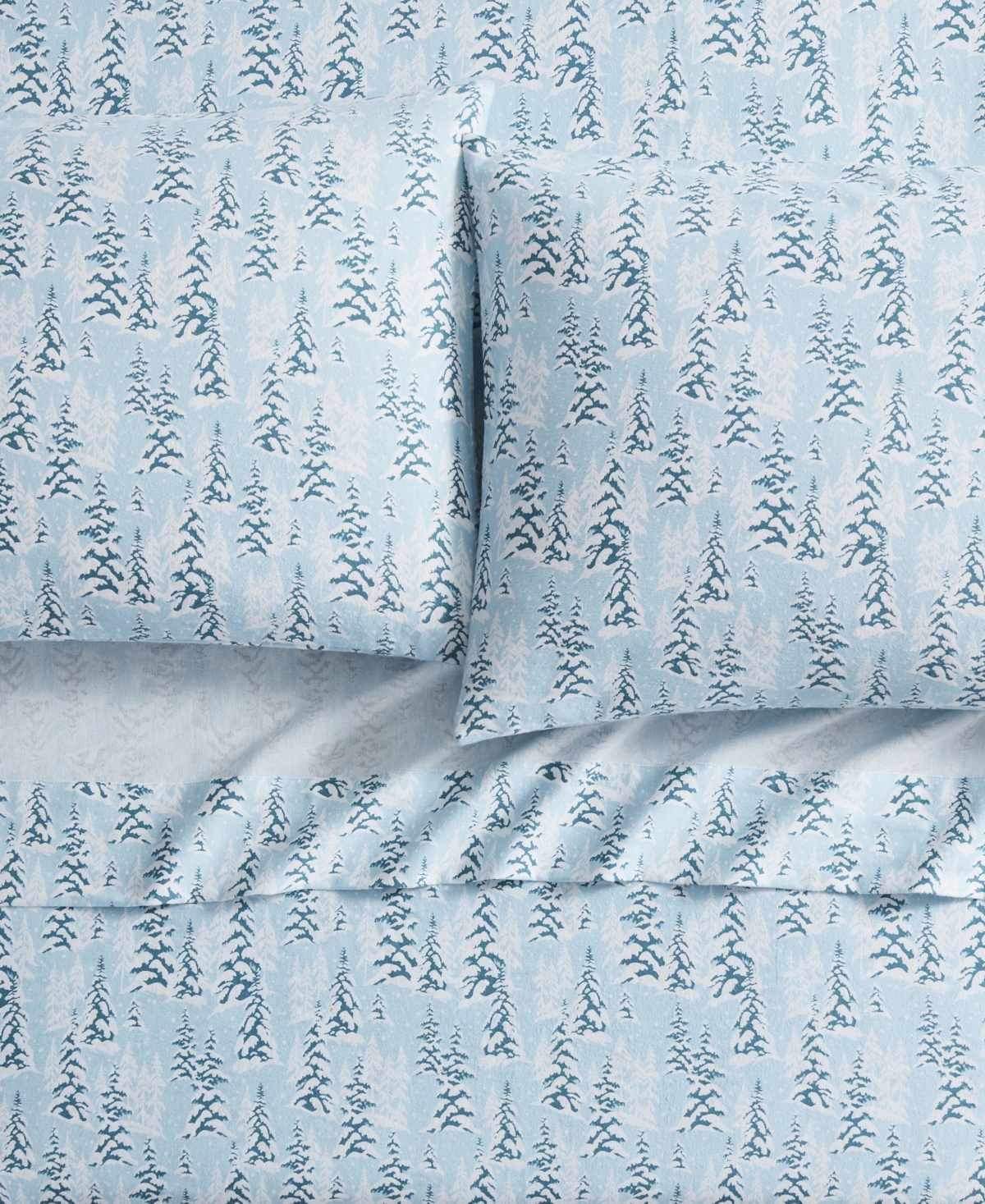 Shop Bearpaw Winter Trees 100% Cotton Flannel 4-pc. Sheet Set, King In Blue