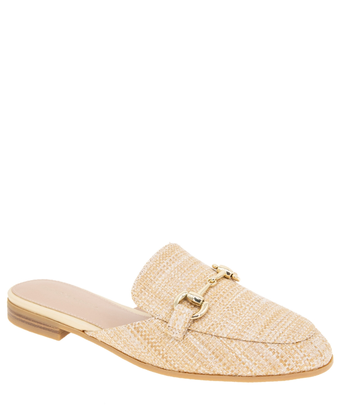 Bcbgeneration Women's Zorie Tailored Slip-on Loafer Mules In Natural Raffia