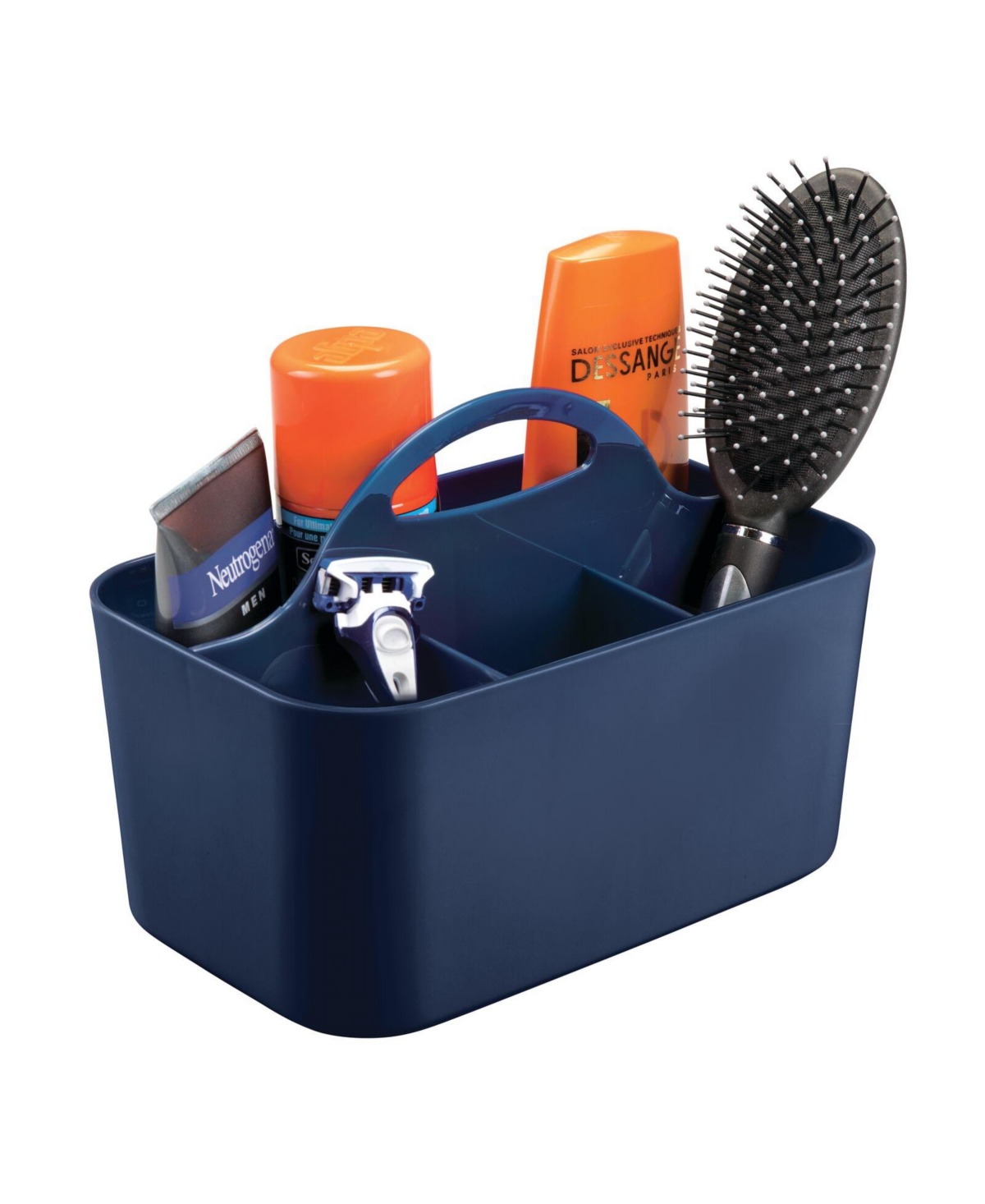 Plastic Shower Caddy Storage Organizer Basket with Handle - Navy