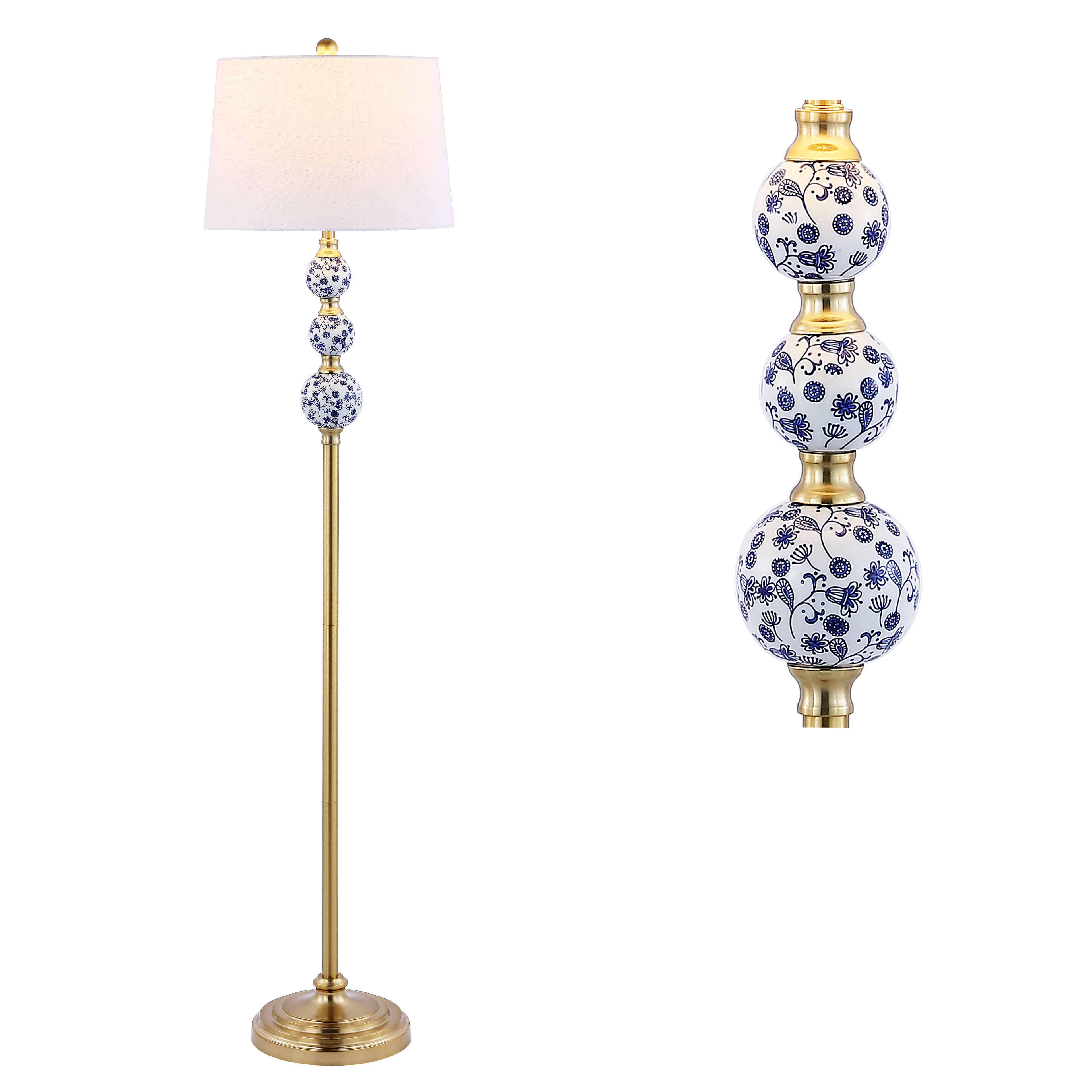 Jonathan Y Tavira Classic Midcentury Iron Led Floor Lamp