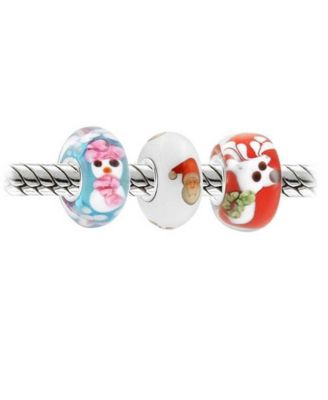 Christmas Charm Bead Set Reindeer Santa Snowman for European Bracelets