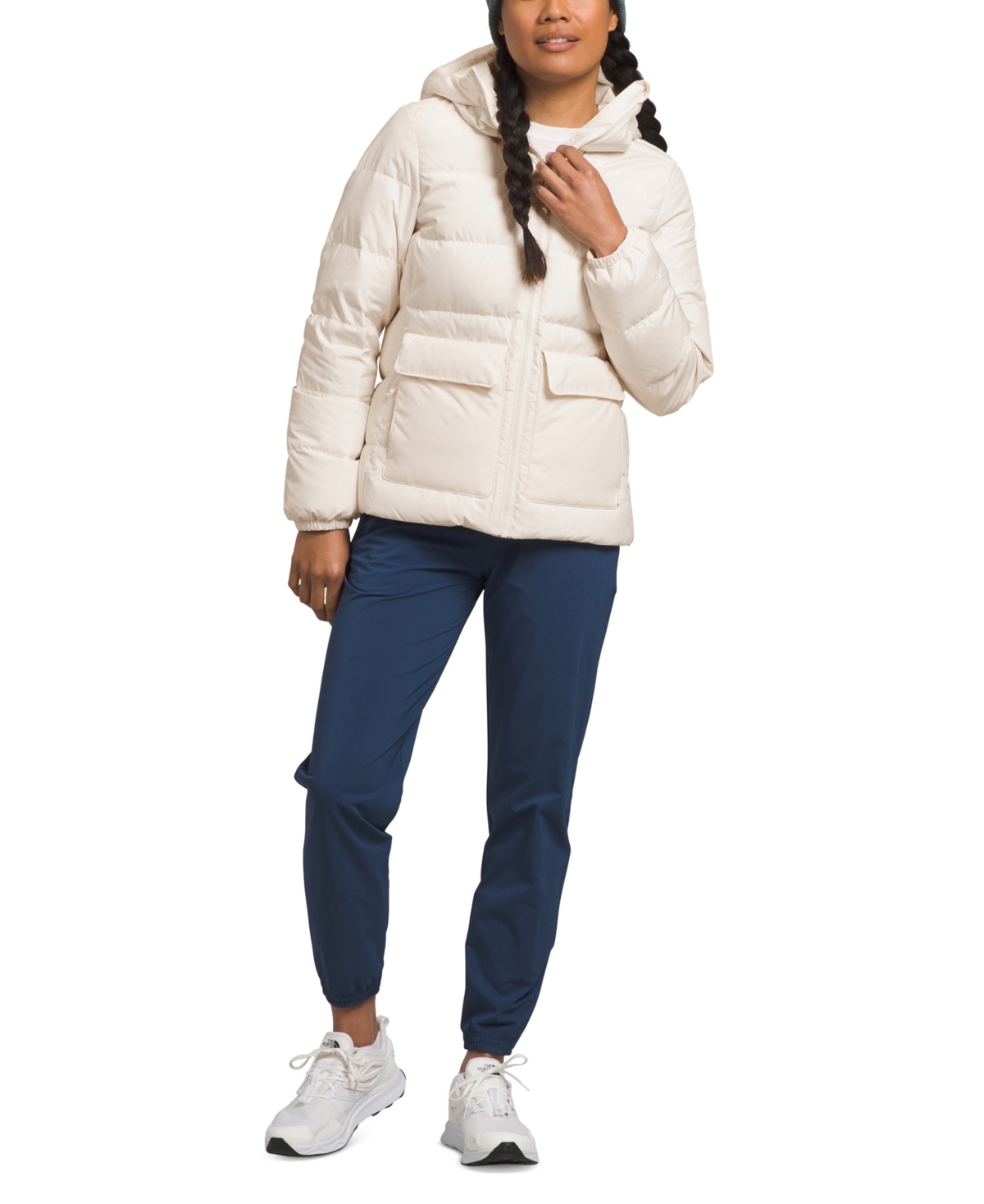 The North Face Women's Gotham Hooded Jacket In Gardenia White