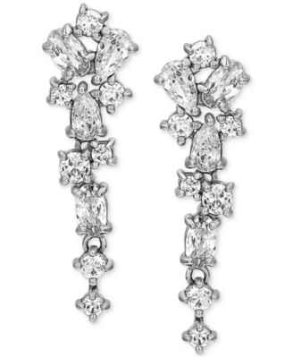 Macy's - Cubic Zirconia Multi-Shape Dangle Drop Earrings in Sterling Silver