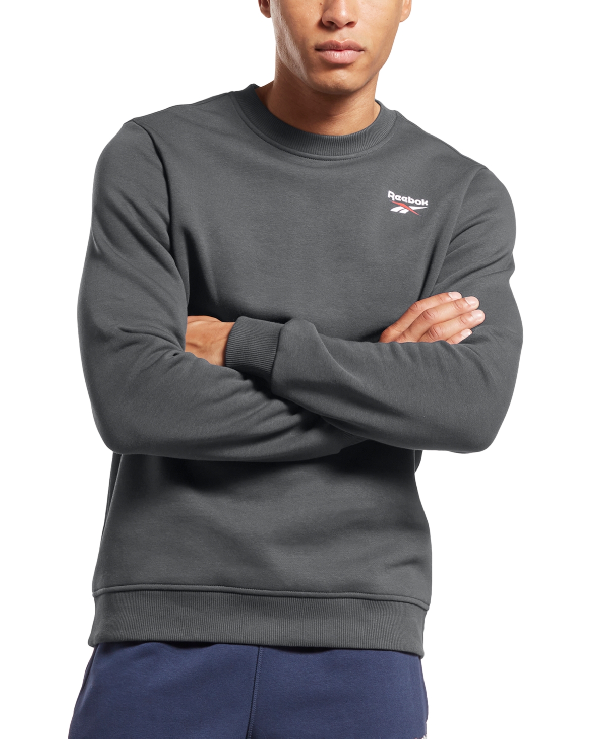 Reebok Men's Identity Vector Regular-fit Logo-print Fleece Sweatshirt In Dgh