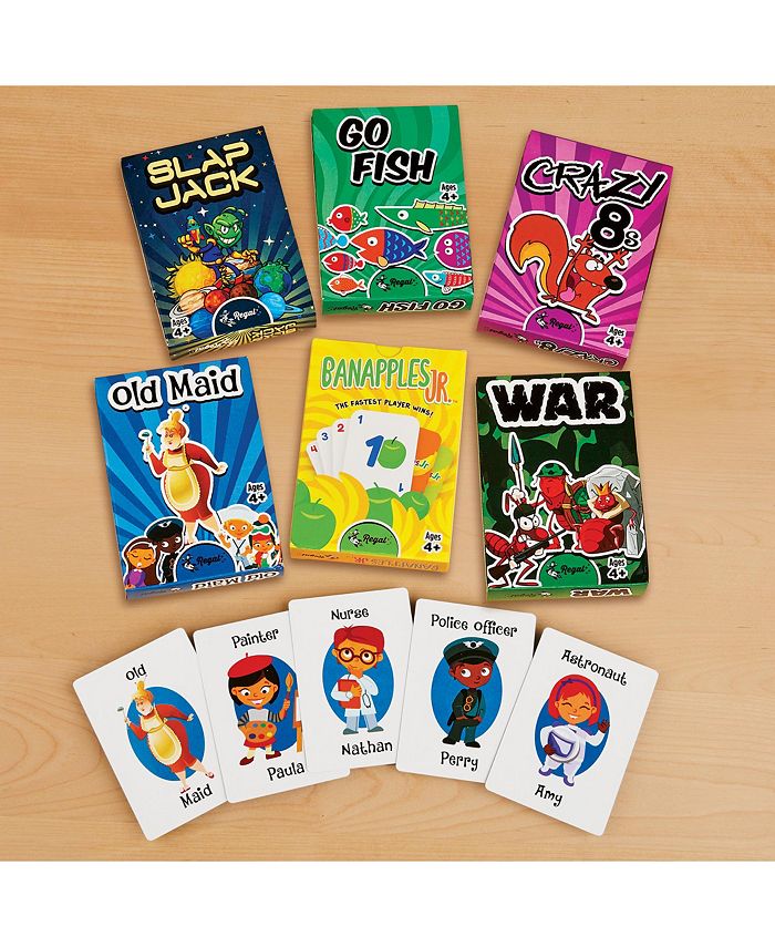Collections Etc Classic Kid's Card Games with Extra Large Print Set