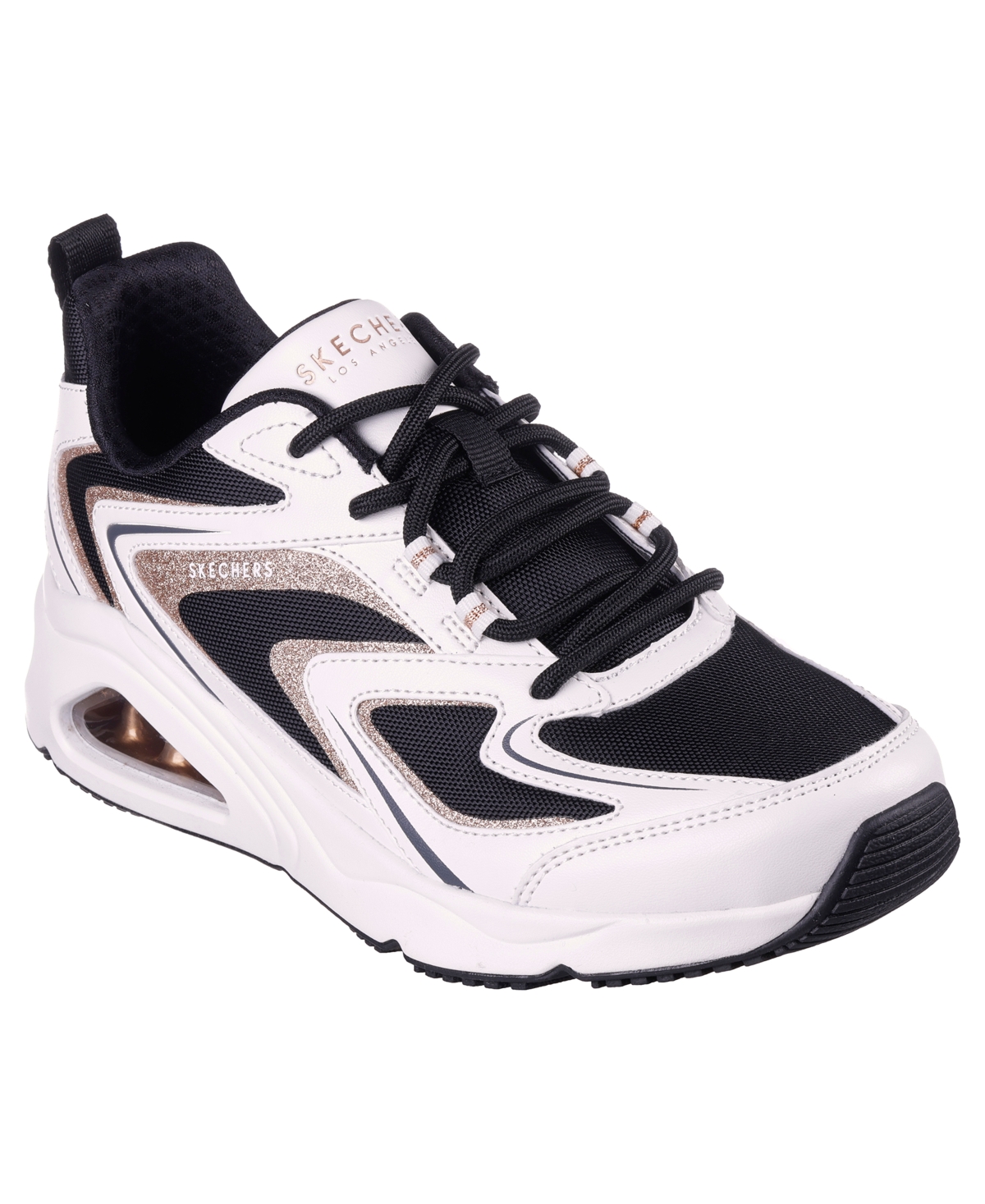 Women's Tres-Air Uno - Street Shimm-Airy Casual Sneakers from Finish Line - White, Black, Gold