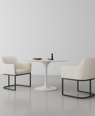 Serena 2-Piece Leatherette Upholstered Dining Armchair Set