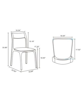 Moderno 2-Piece Leatherette Upholstered Stackable Dining Chair Set