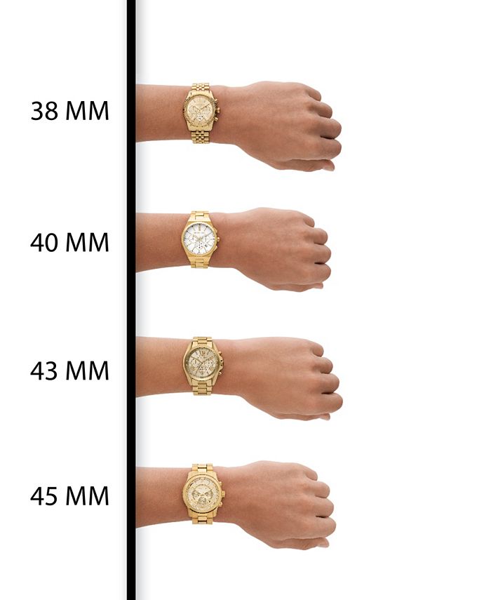 Bracelet Steel Macy\'s Chronograph Gold-Tone Stainless Kors Watch Brecken Men\'s - 45mm Michael