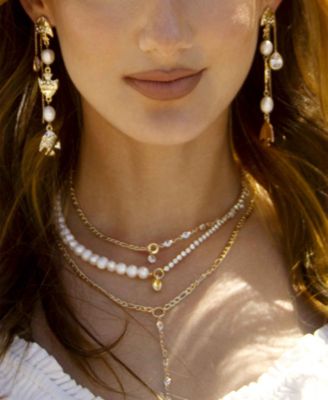 Crystal Teardrop Threader Earrings