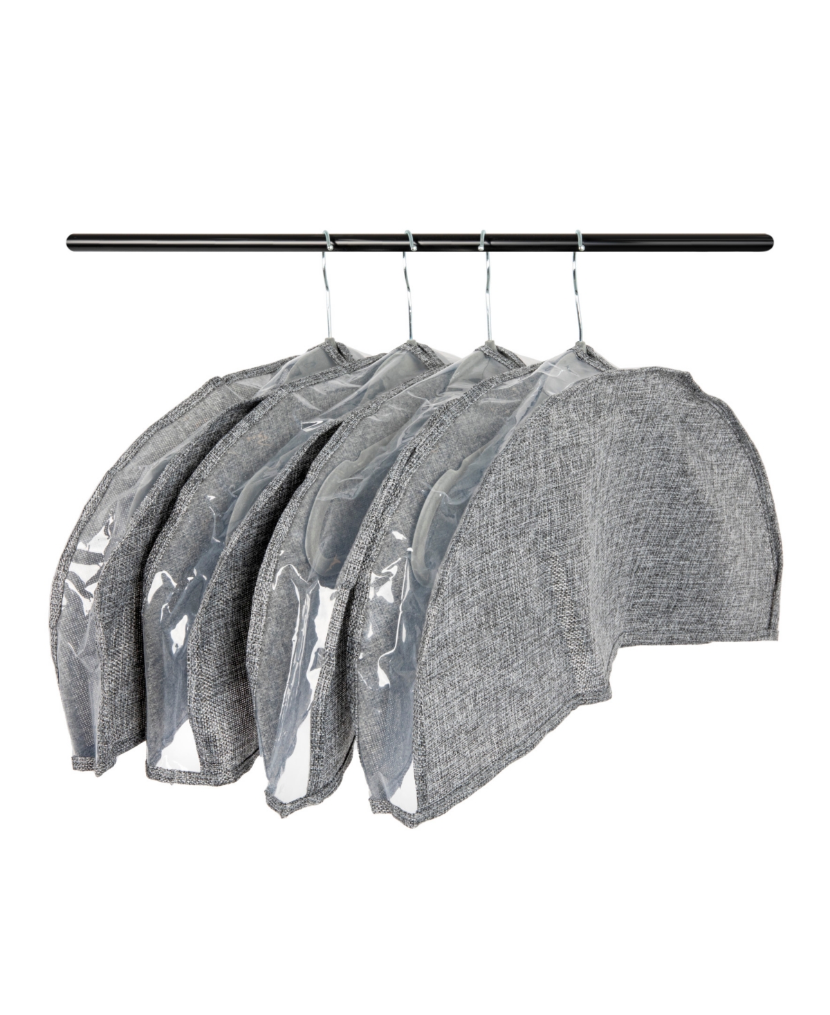 Household Essentials Hanging Garment Shoulder Dust Covers For Closet, Set Of 4 In Gray