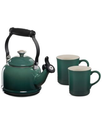 Enamel-on-Steel Demi Kettle & Stoneware Mug Set