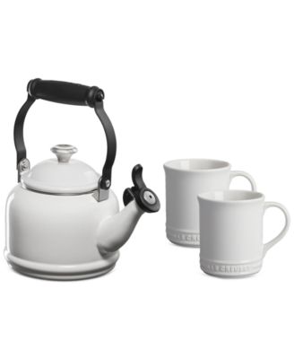 Enamel-on-Steel Demi Kettle & Stoneware Mug Set