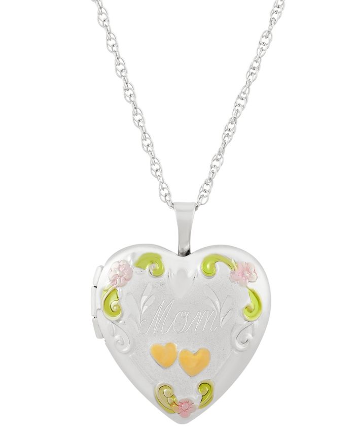 Macy s Mom Painted Heart Locket 18