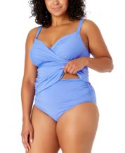RELLECIGA Women's Black V Neck Shirred Tankini Top Swimsuits Tummy Control  Bathing Suit Size XX-Large