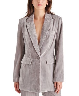 Steve Madden - Women's One-Button Velvet Blazer