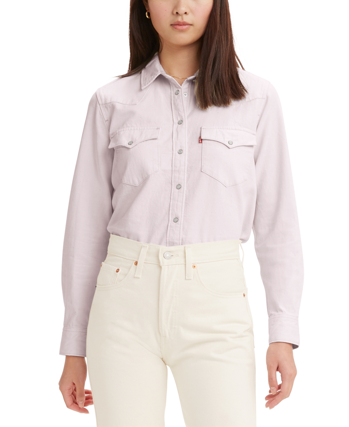 Levi's Women's The Ultimate Western Cotton Denim Shirt In Mauve Chalk