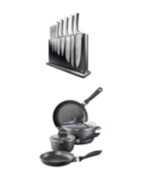 Cuisine::pro Damashiro Nami 9-piece Knife Block + Free Gift of a Cuisine::pro STONEX2 6-piece Cookware Set - Silver/Black