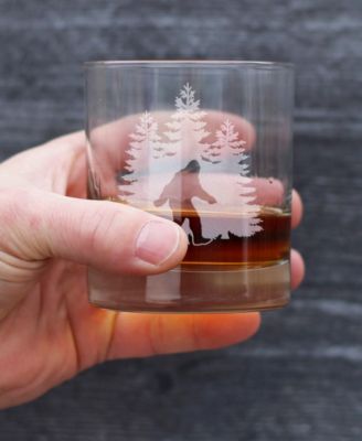 Bigfoot Sasquatch Gifts Whiskey Rocks Glass, 10 oz