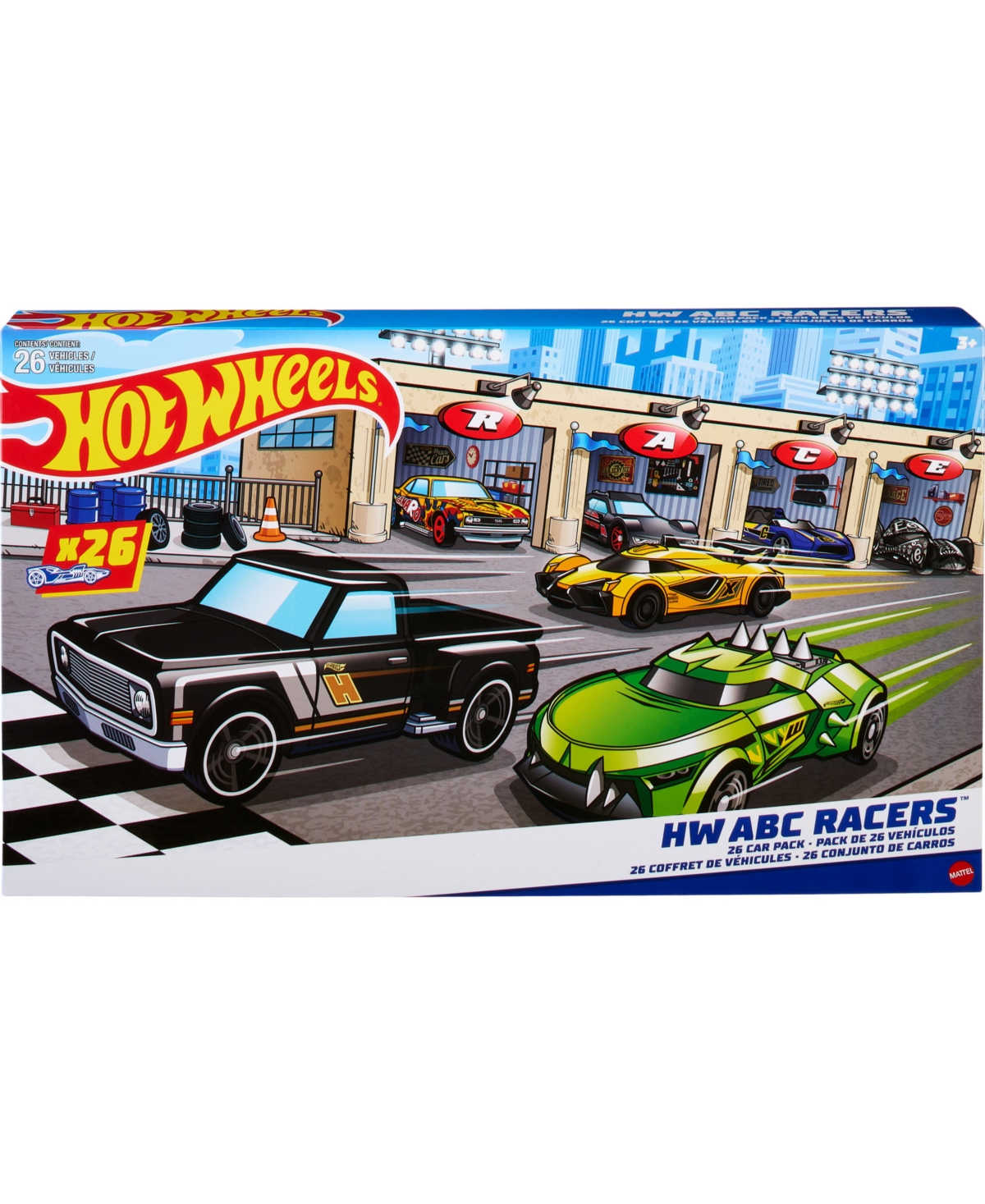 Hot Wheels Abc Racers, Set Of 26  Cars With Letters Of The Alphabet In Multi-color