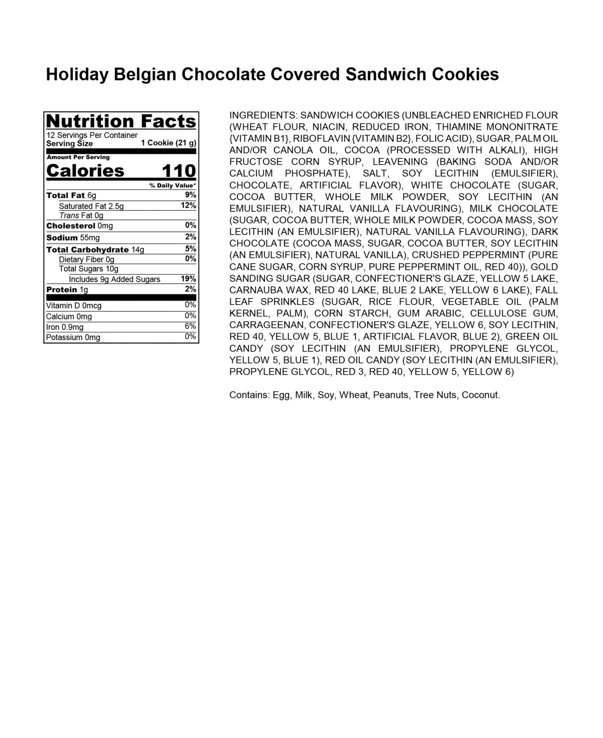 Chocolate Covered Company Holiday Peppermint Tree Belgian Chocolate Covered Oreo Cookies - 12 Pc