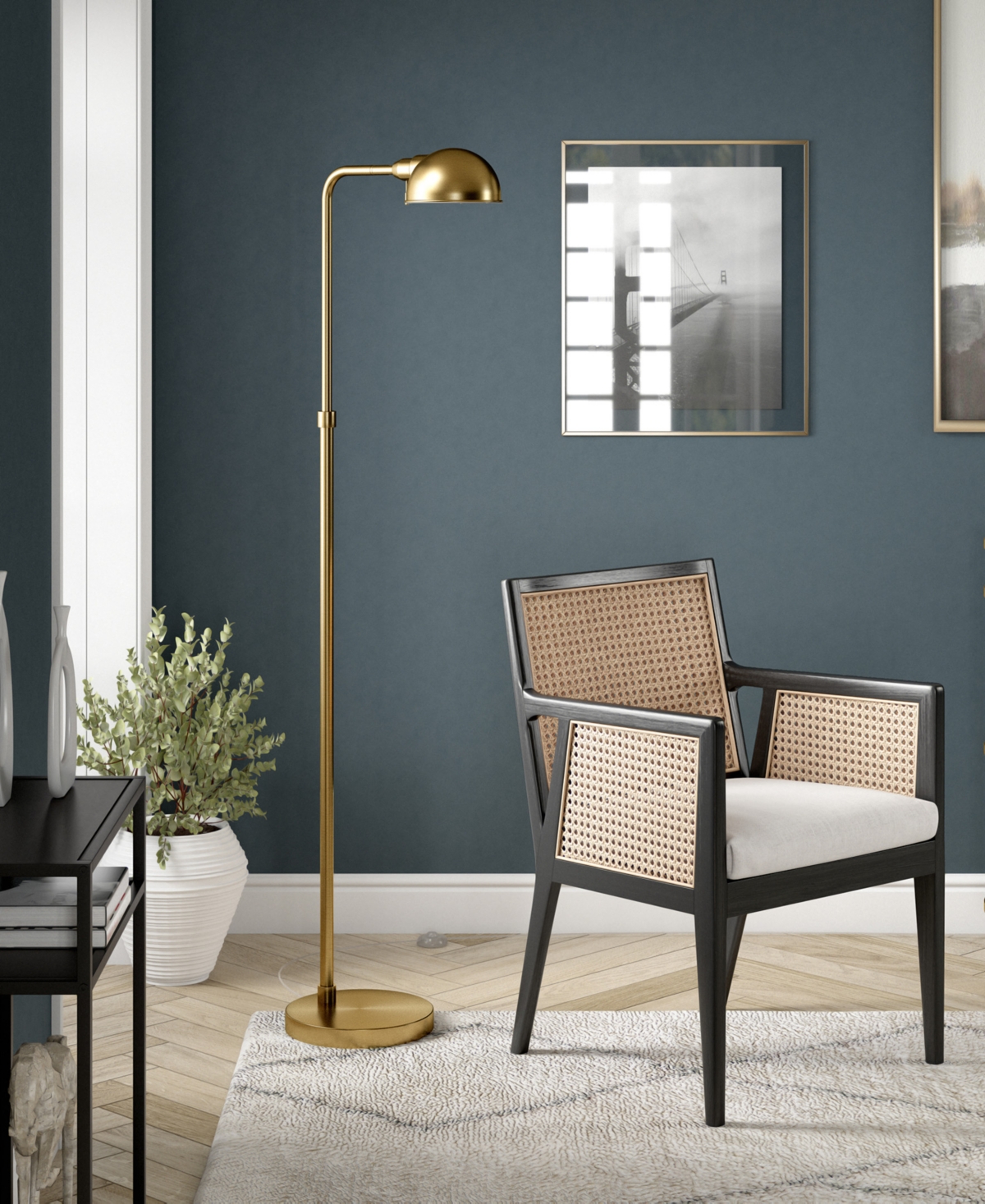 Shop Hudson & Canal Arundel 66" Tall Integrated Led Floor Lamp With Metal Shade In Brushed Brass