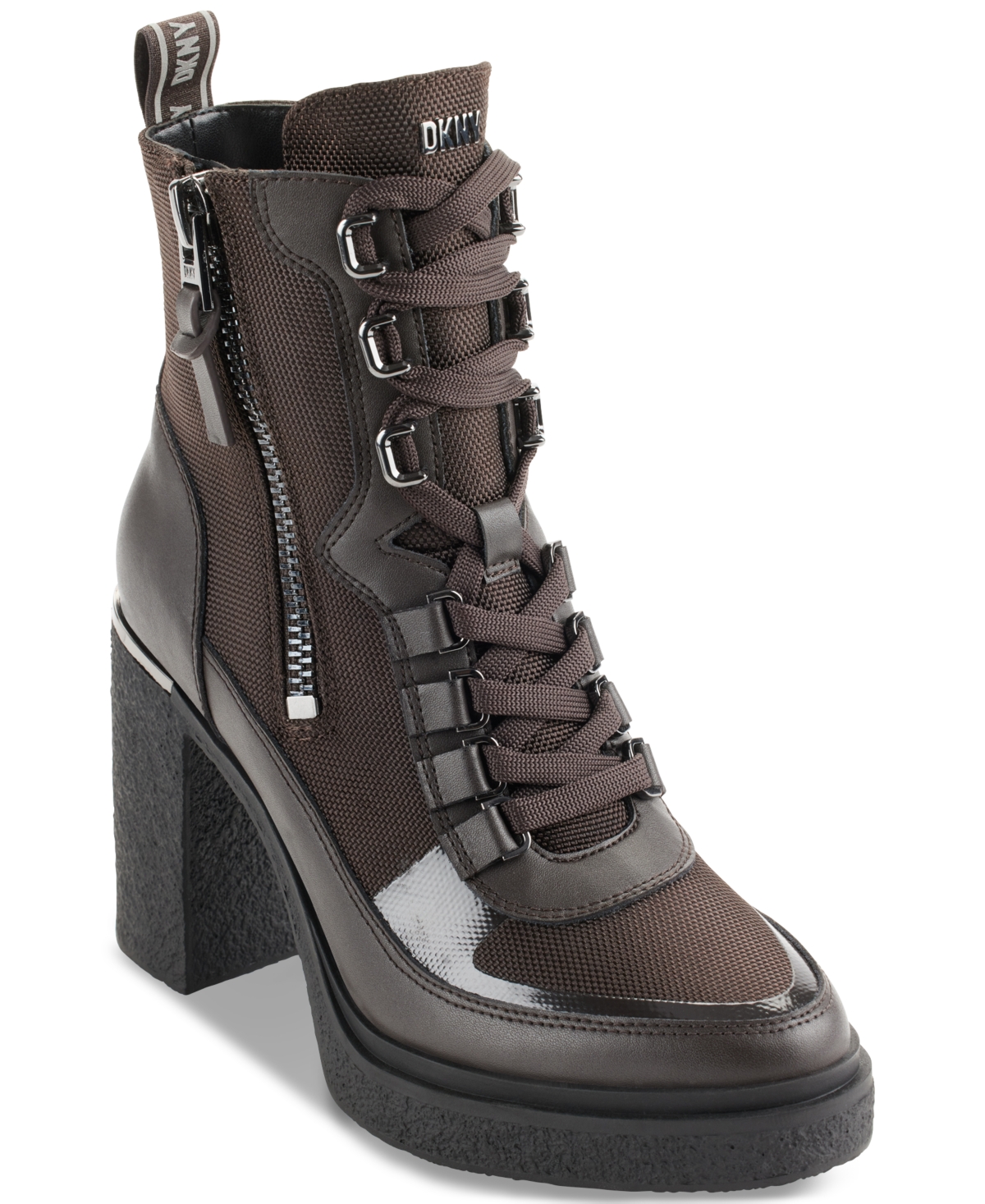 DKNY TOIA LACE-UP ZIP BOOTIES