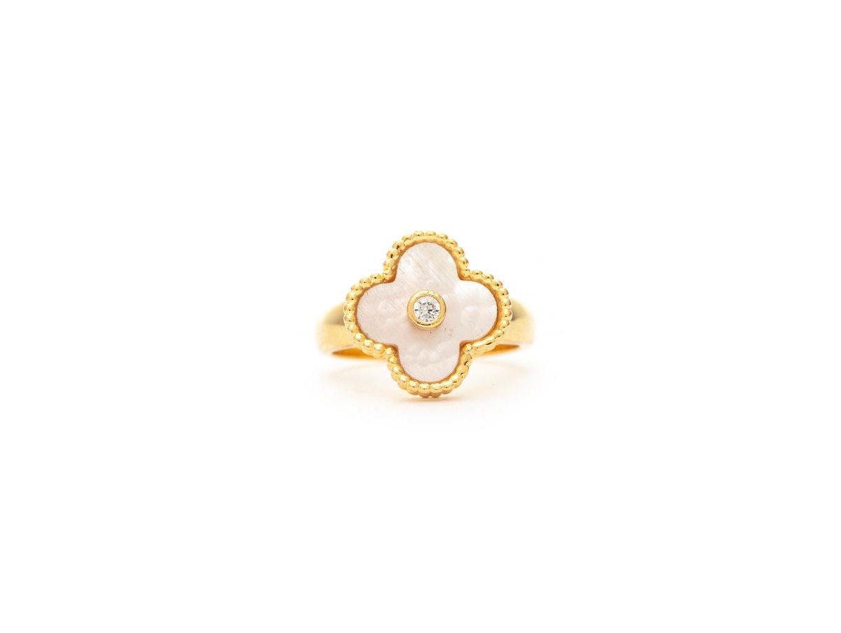 Mother of Pearl Clover Ring - Gold