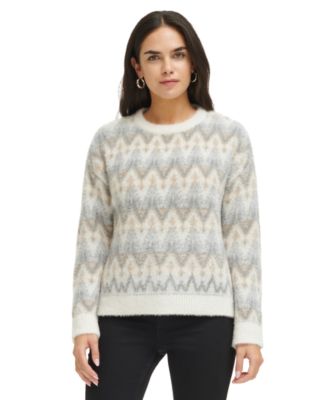Calvin Klein - Women's Eyelash Knit Fair Isle Sweater