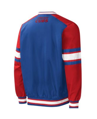 Men's Royal Chicago Cubs Yardline V-Neck Pullover Windbreaker