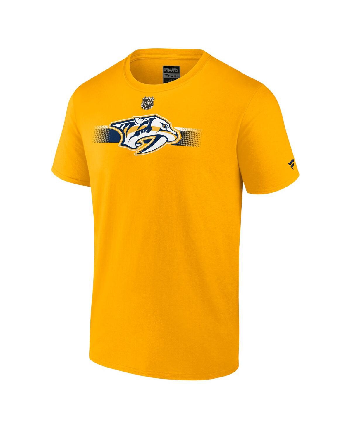 Men's FanaticsNashville Predators Authentic Pro Secondary Replen T-shirt - Gold