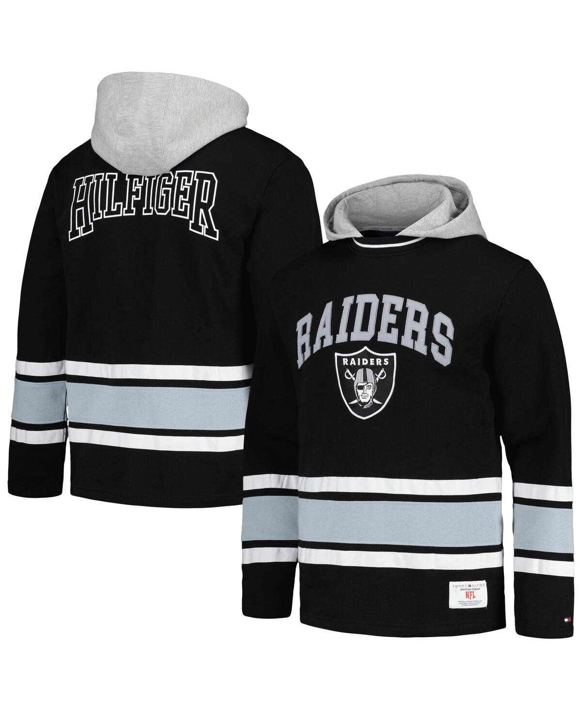 Men's Tommy Hilfiger Black Las Vegas Raiders Ivan Fashion Pullover Hoodie - Black