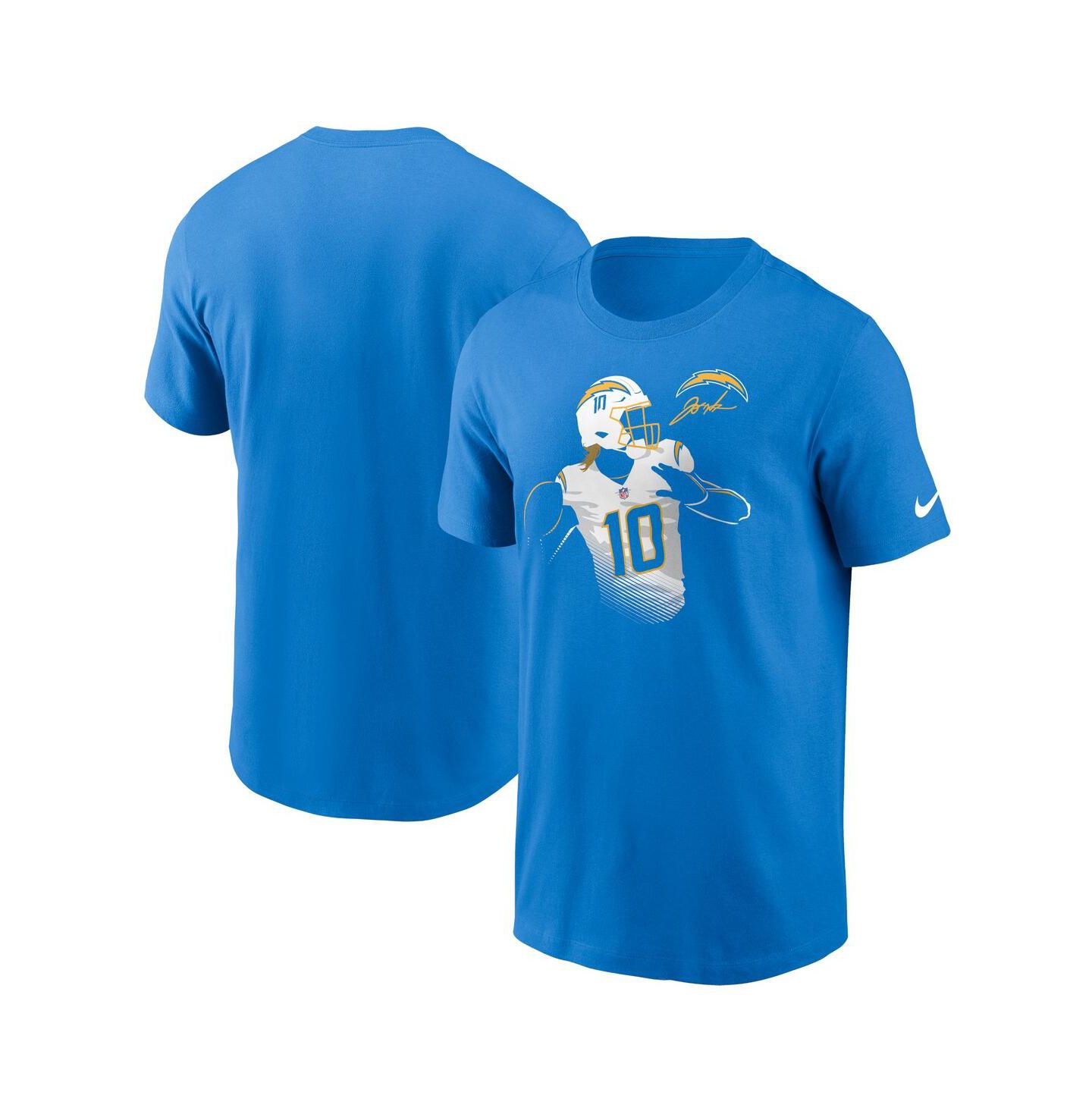 Мужская футболка Nike Justin Herbert Powder Blue Los Angeles Chargers Player Graphic — фото 1