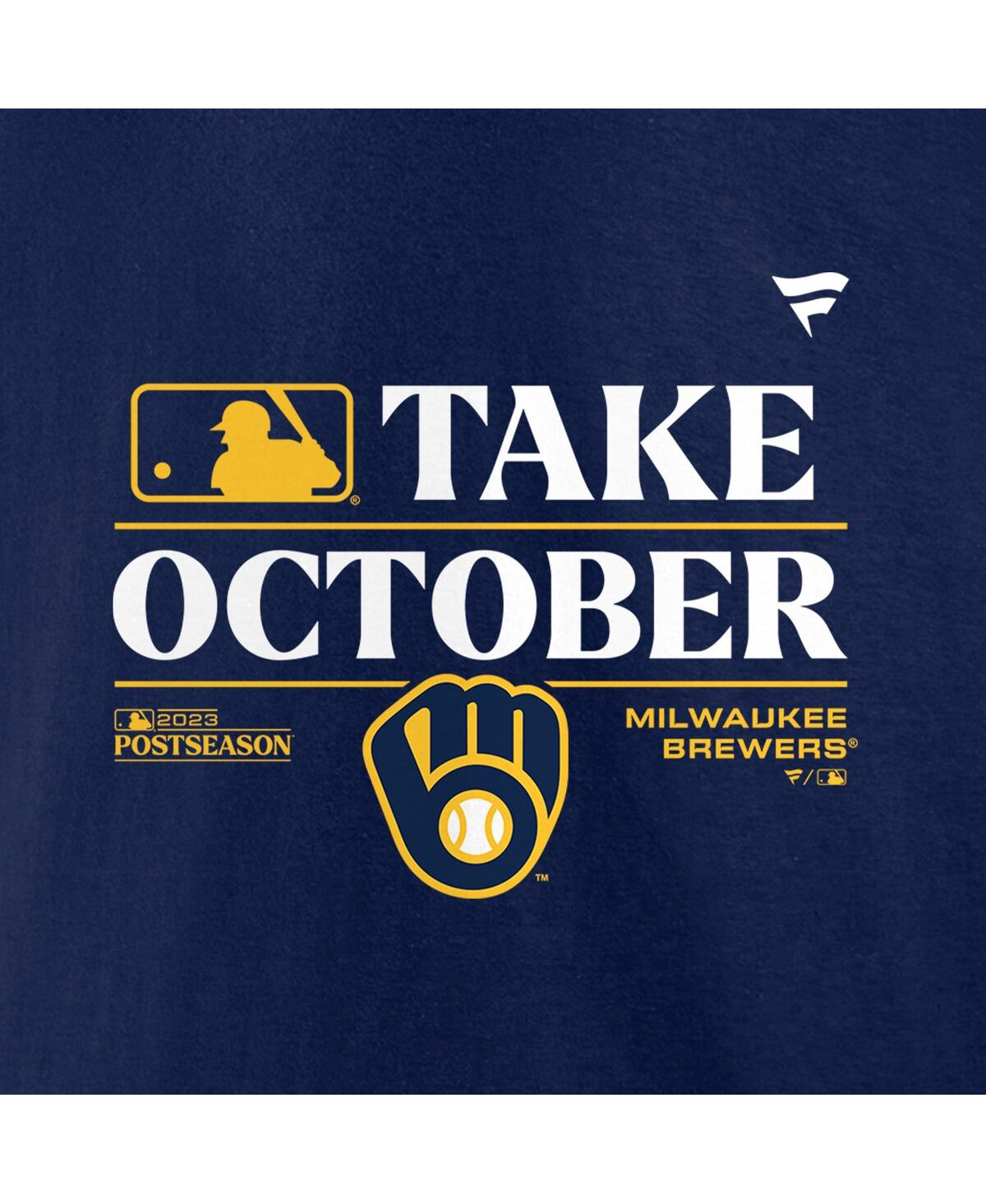 Men's FanaticsMilwaukee Brewers 2023 Postseason Locker Room T-shirt - Navy