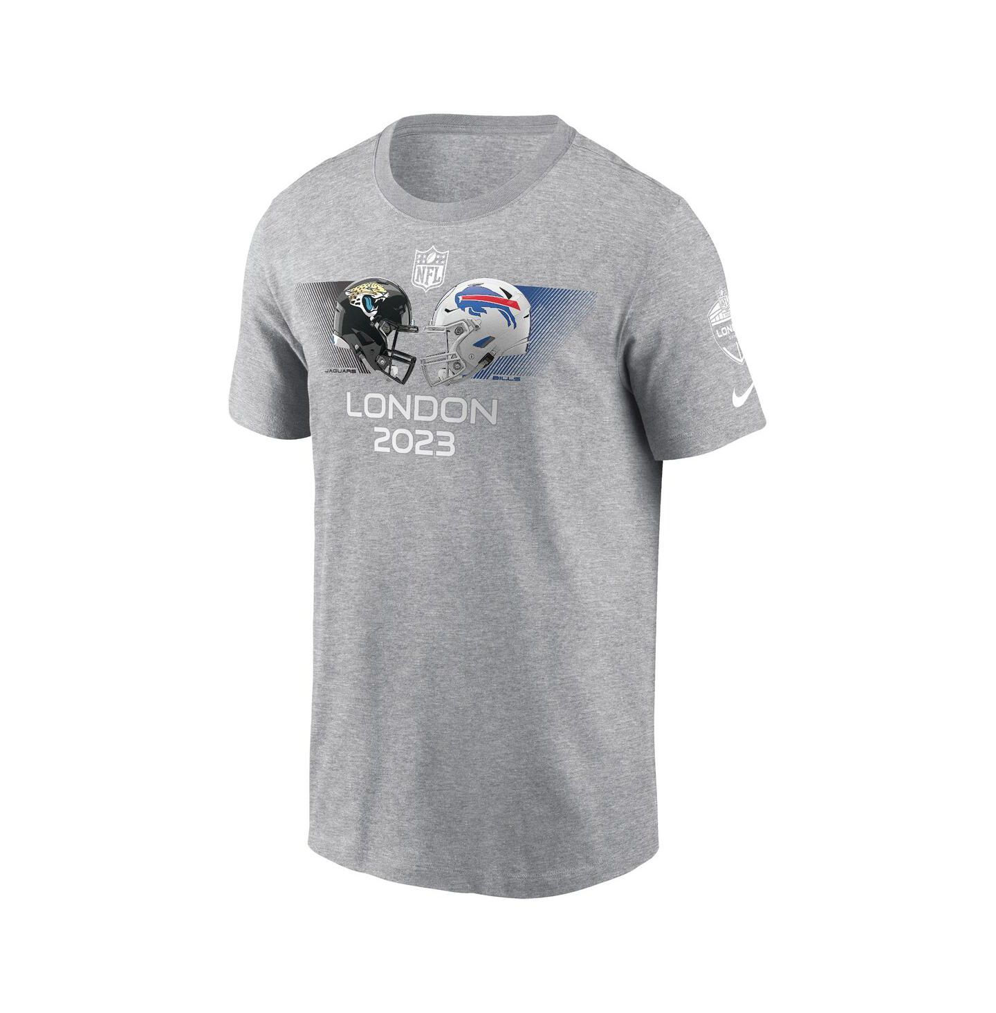 Мужская футболка Nike Heather Charcoal Jacksonville Jaguars vs. Buffalo Bills 2023 London Game — фото 2