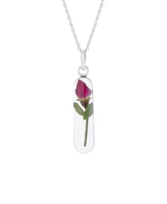 Giani Bernini Dried Flower Oval Drop Pendant with 18