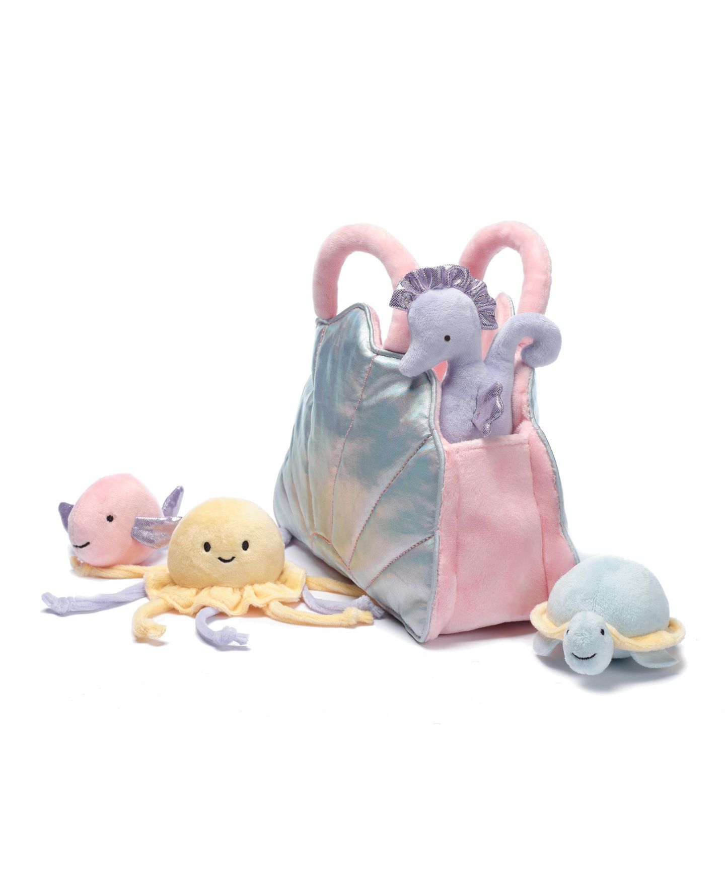 Детские мягкие игрушки Lambs & Ivy Interactive Aquatic Sea Animals Plush, 5-Piece Set, цвет: Разноцветный — фото 2