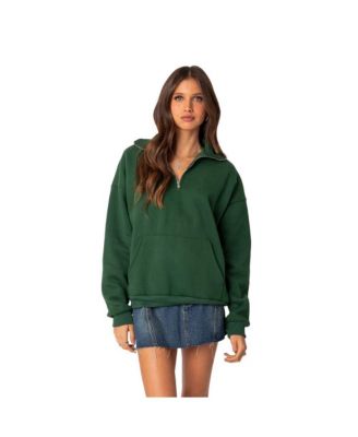 トップス 20AW L'appartement Oversize sweat Yuly Womens Oversized Half Zip Long Sleeve Sweatshirt Solid