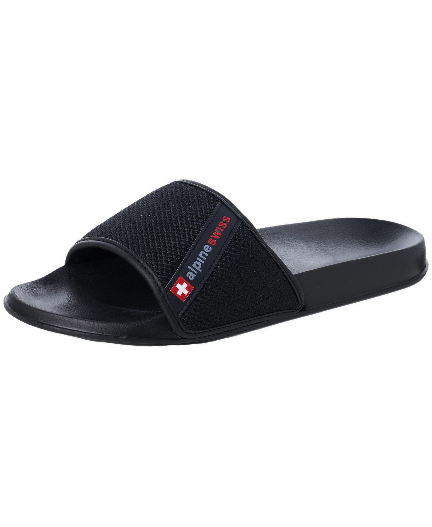 Мужские сандалии Alpine Swiss Athletic Comfort Slide Sandals EVA Flip Flops Foam, цвет: Чёрный — фото 1