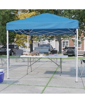 Outdoor Event/Tailgate Tent Set With Pop Up Event Canopy And Wheeled Case And Bi-Fold Table With Carrying Handle