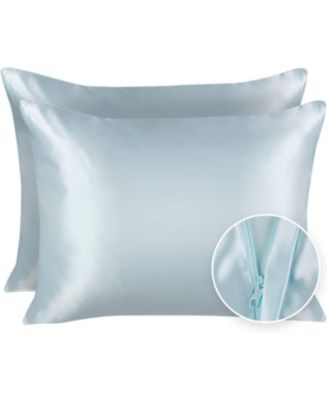 Luxury Satin Pillowcase for Hair and Skin Standard Satin Pillow Case with Zipper Rust Pillowcase Set of 2 Macy s