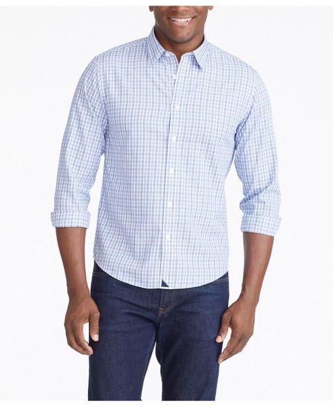 Мужская рубашка UNTUCKit Slim Fit Wrinkle-Free Durif Button Up, цвет: Синий