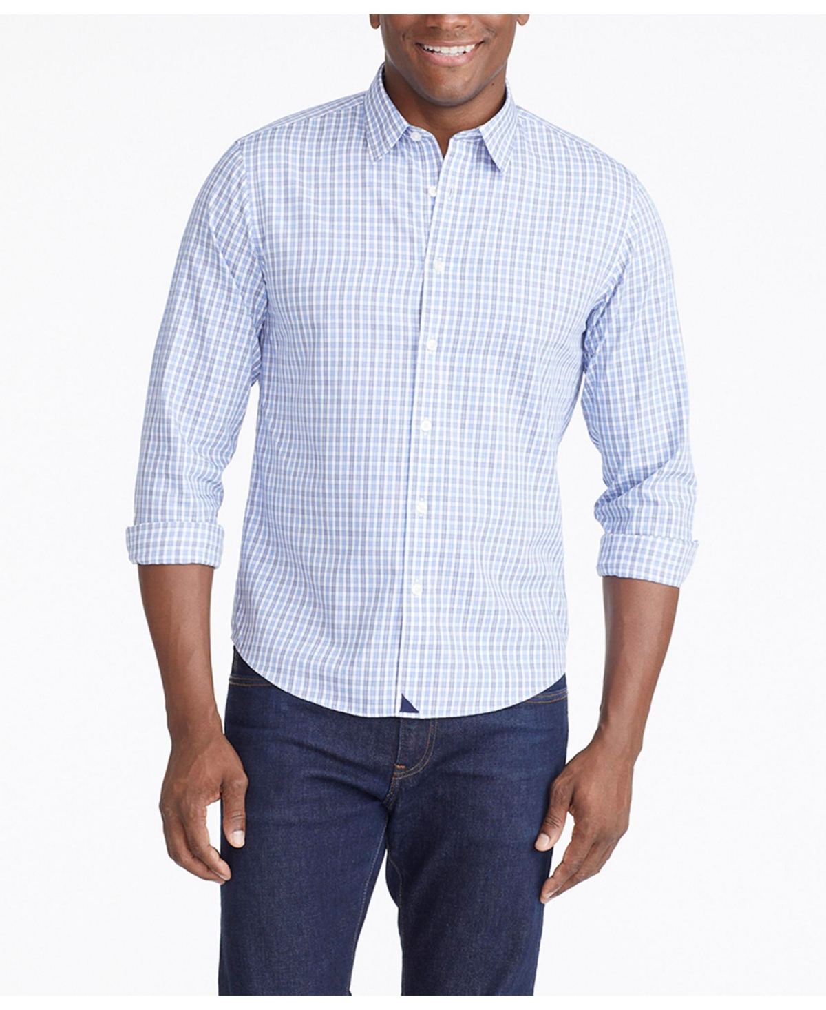 Untuck it Men's Slim Fit Wrinkle-Free Durif Button Up Shirt - Blue