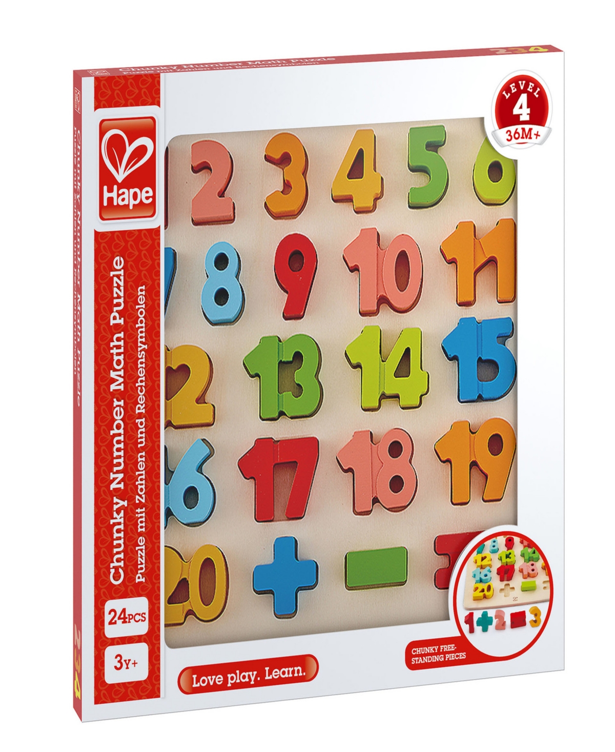 Shop Hape Chunky Number Counting Puzzle, 24 Pieces In Multi