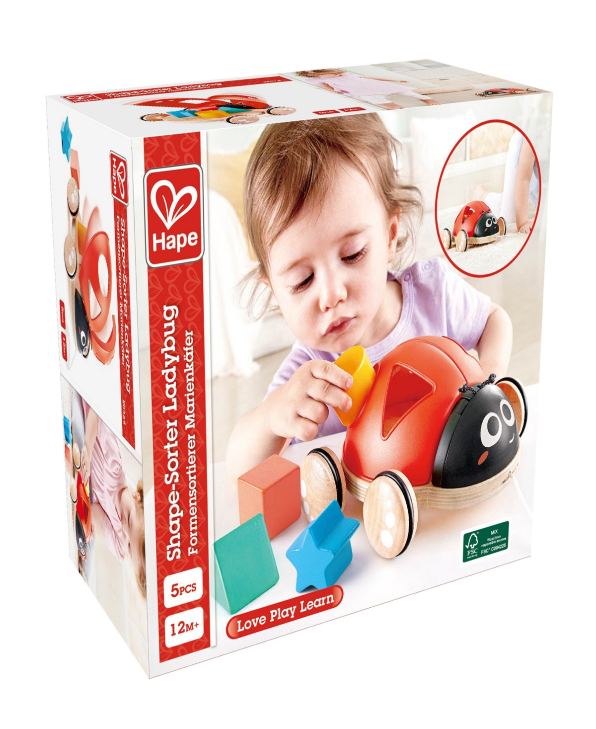 Shop Hape S Sorter Pull-along Ladybug Toddler Toy In Multi