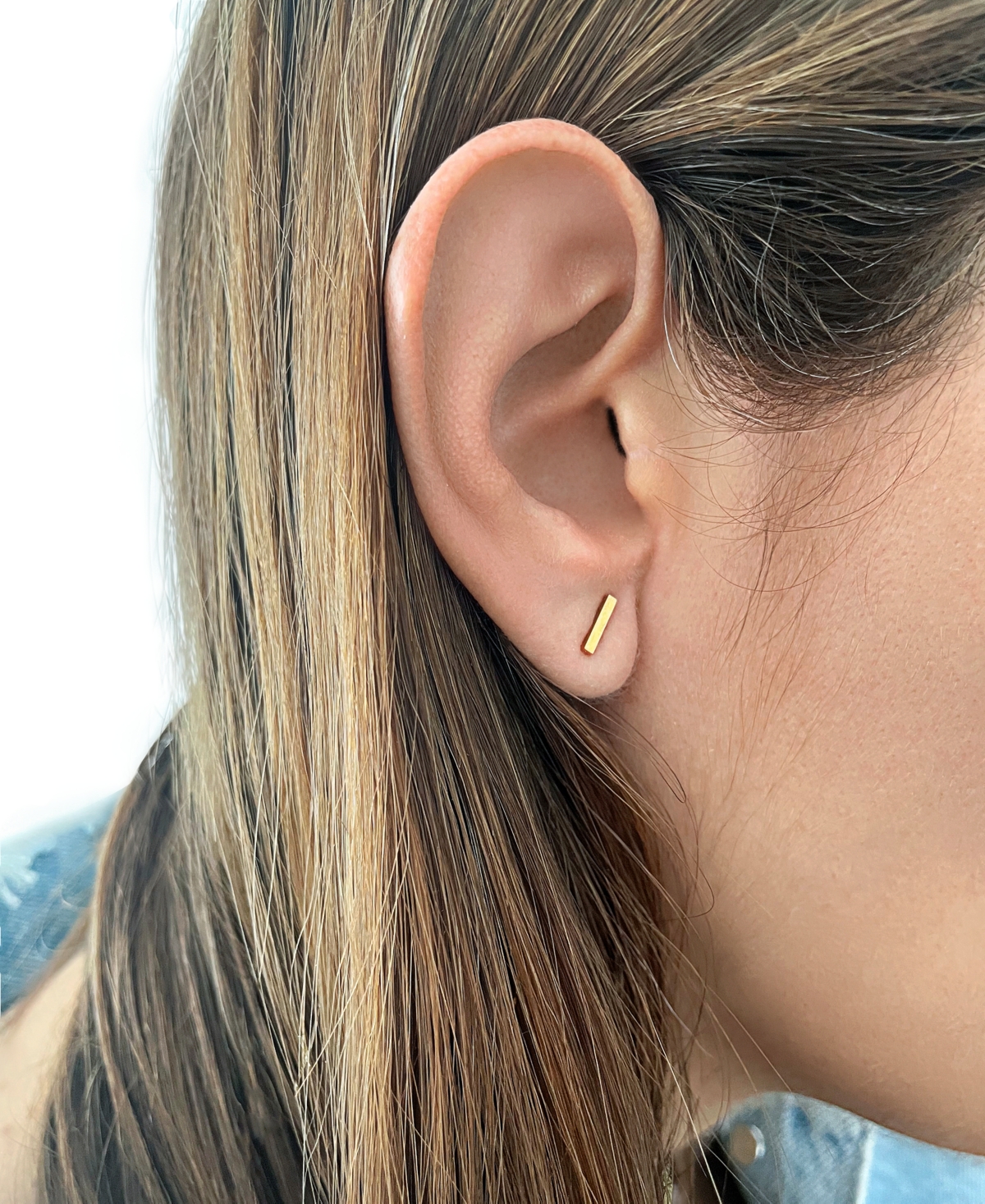 Shop Adornia 14k Gold-plated Bar Stud Earrings